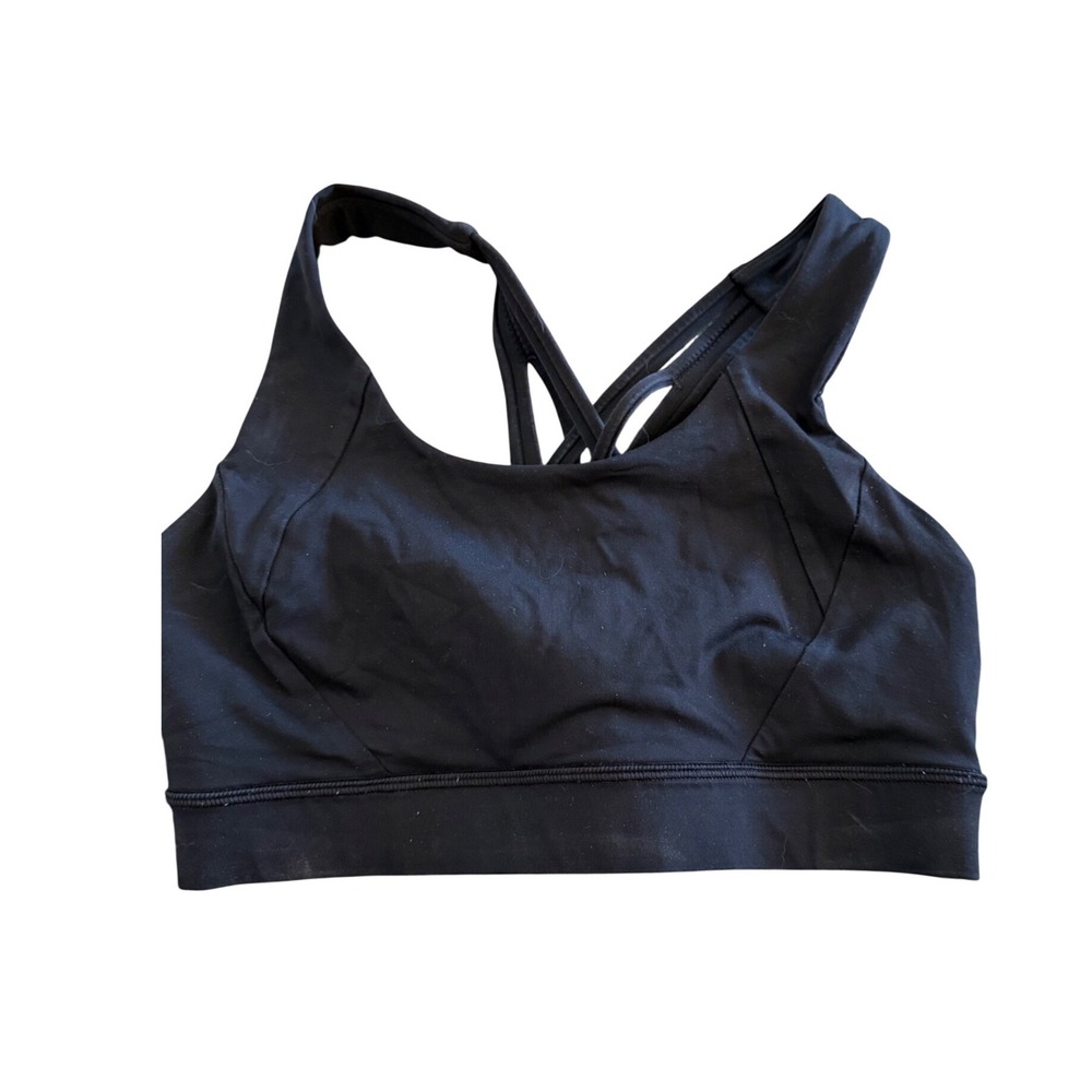 Lululemon Free To Be Serene Strappy Back Sports Bra Black Size 6 LW2BVAS